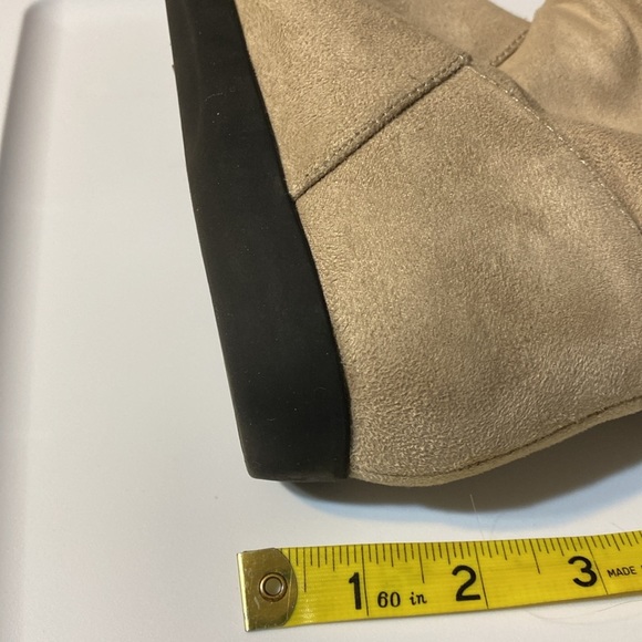 Comfortview faux suede rounded toe slouch boots, 1 inch heel 10 inch sha… - Picture 4 of 11